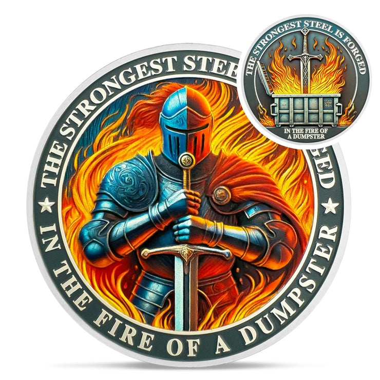 Knight Dumpster Fire Challenge Coin