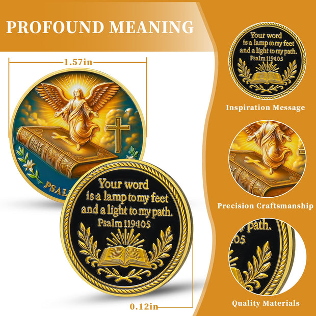 Psalm 119:105 Bible Christian Challenge Coin
