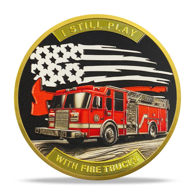 Firefighter Helmet Challenge Coin