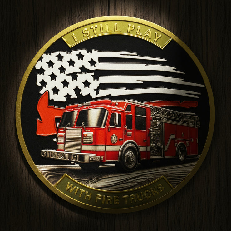 Firefighter Helmet Challenge Coin