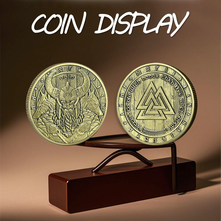 Viking Warrior coin with Wolves Norse Mythology Odin Viking God Coin