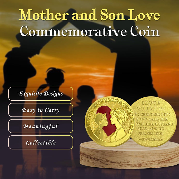 Mother and Son Love Coin I Love You Mom Coin