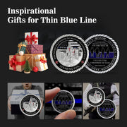 United States Policeman Prayer with Thin Blue Line Law Enforcement Challenge Coin