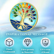 Personalized See-through Glass Rainbow Tree of Life Sobriety Coin
