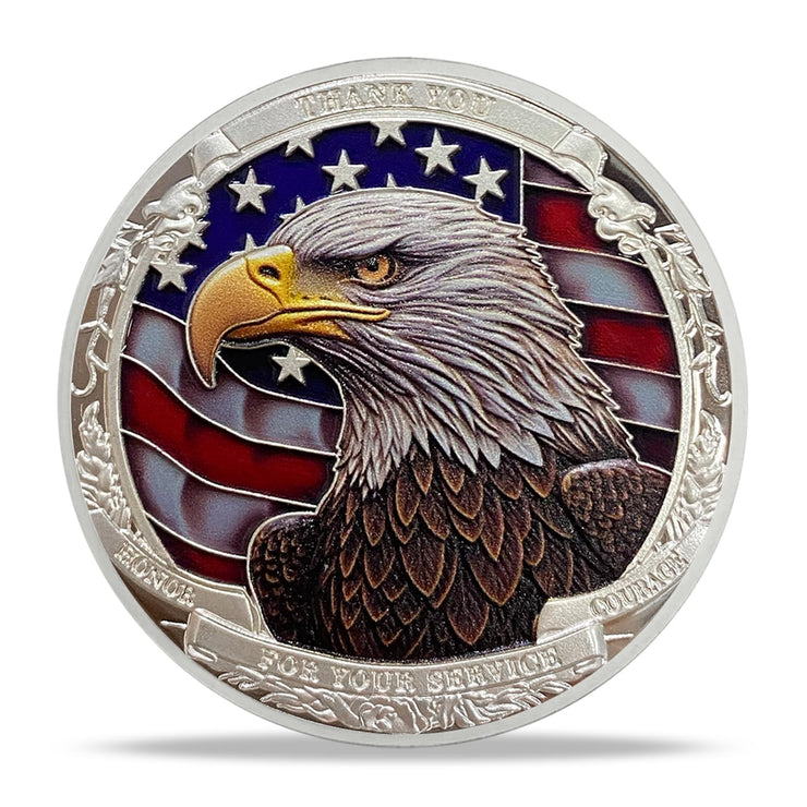 Thank You for Your Service Challenge Coins for Veterans