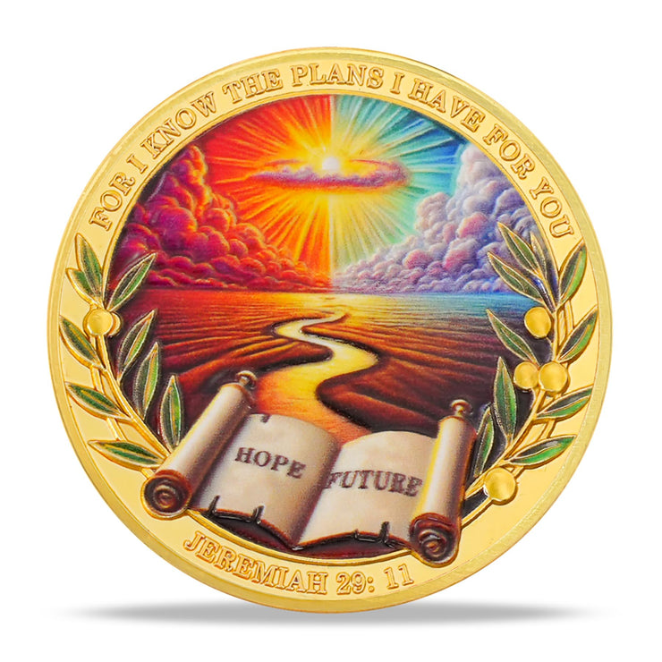 Inspring Jeremiah 29:11 Verse Hope & Future Christian Challenge Coin