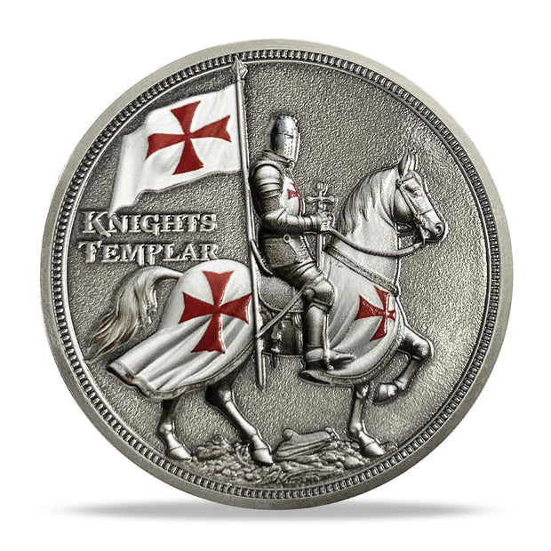 BHealthLife Knights Templar Challenge Coin Christian Christ Red Cross Religious Reminder Gifts for Men Women