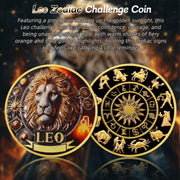 Cool Leo 12 Zodiac Challenge Coin