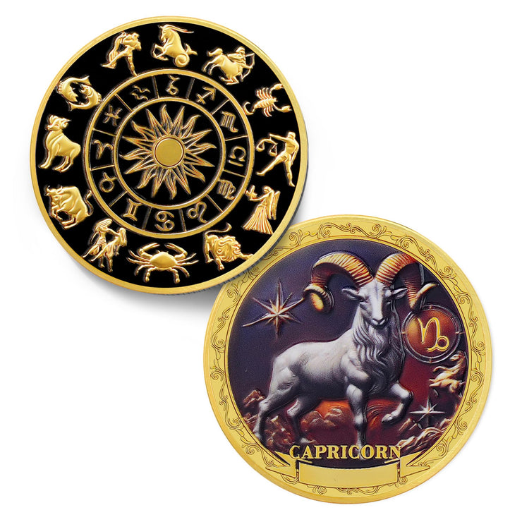 Capricorn 12 Zodiac Protective Talisman Challenge Coin