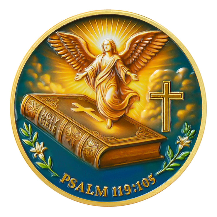 Flying Angels Religious Psalm 119:105 Challenge Coins