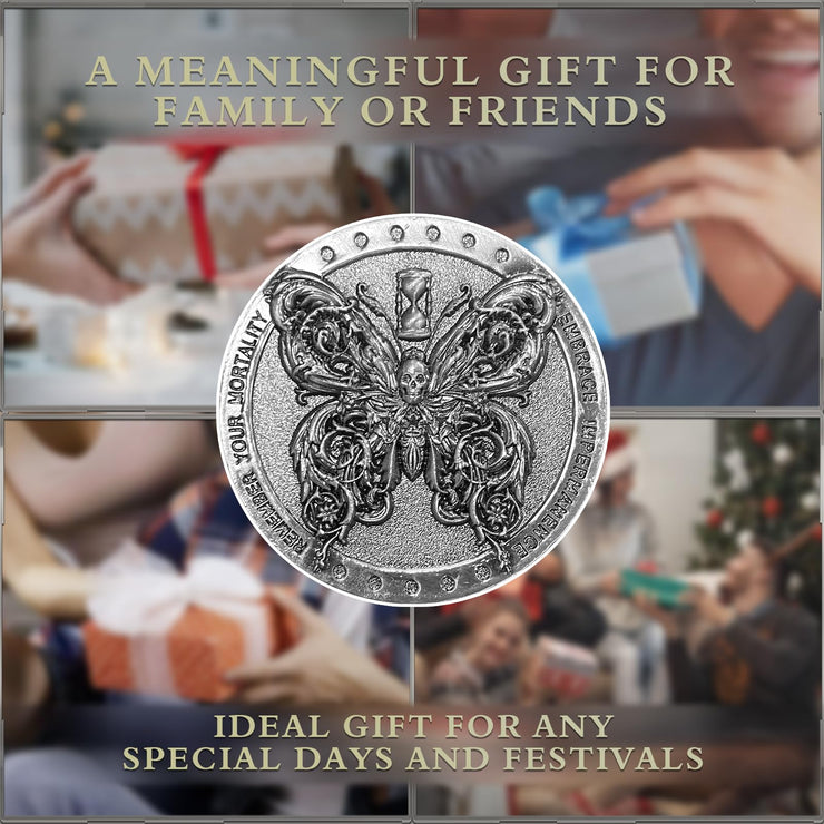 Memento Mori Coin Memento Vivere Skull Token Carpe Diem Reminder