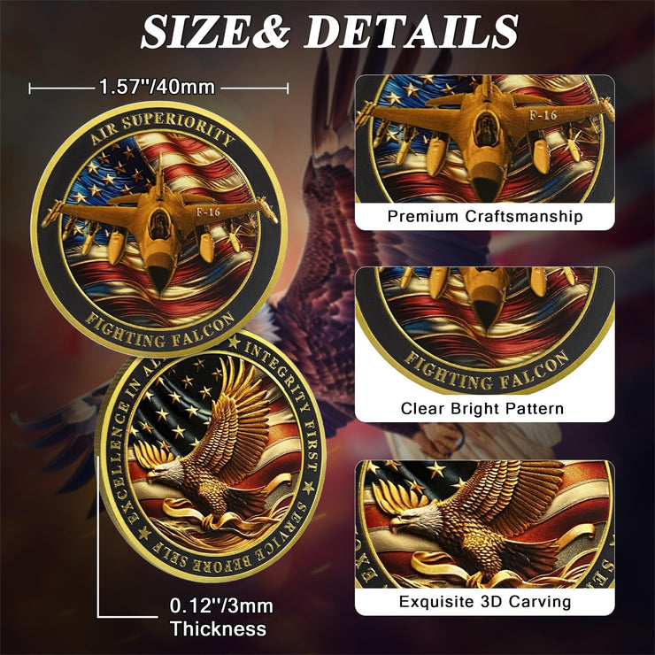 United States Air Force F-16 Fighting Falcon Military Coins Challenge Coin