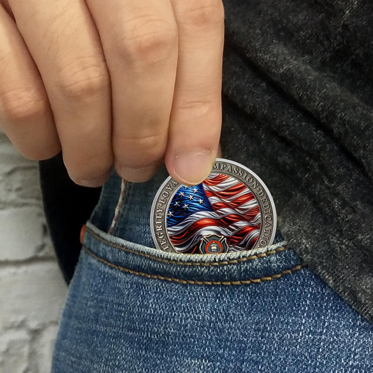 Masked Firefighter Courage & Honor Challenge Coin