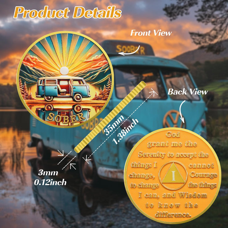 Personalized Rolling Toward Recovery Sobriety Coin