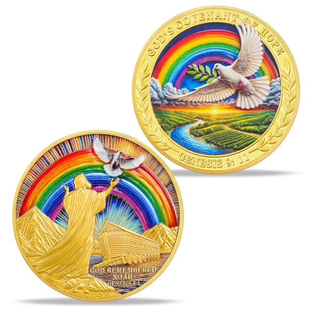 Rainbow Ark Dove Religious Coin