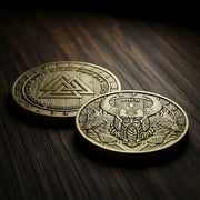 Viking Warrior coin with Wolves Norse Mythology Odin Viking God Coin