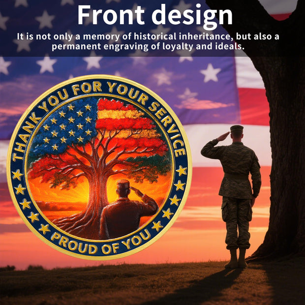 Thank You for Your Service & in Honor of All Who Served Military Veterans Challenge Coin