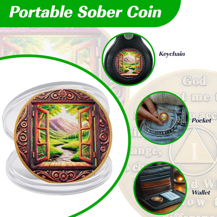Personalized Window of Clarity Sobriety Coin