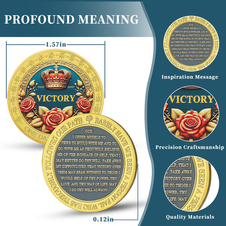 One Day at a Time Affirmation Sobriety Coin