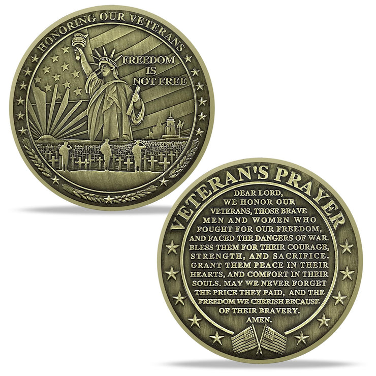 Military Veteran Challenge Coin with Statue of Liberty