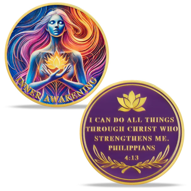 Inner Awakening Lotus Sobriety Coin for Women