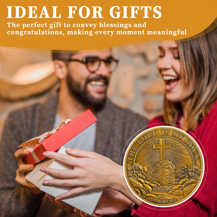 The Lord is My Rock Christian Challenge Coin