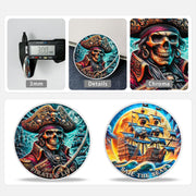 Skull Gothic Pirate Ship Challenge Coin