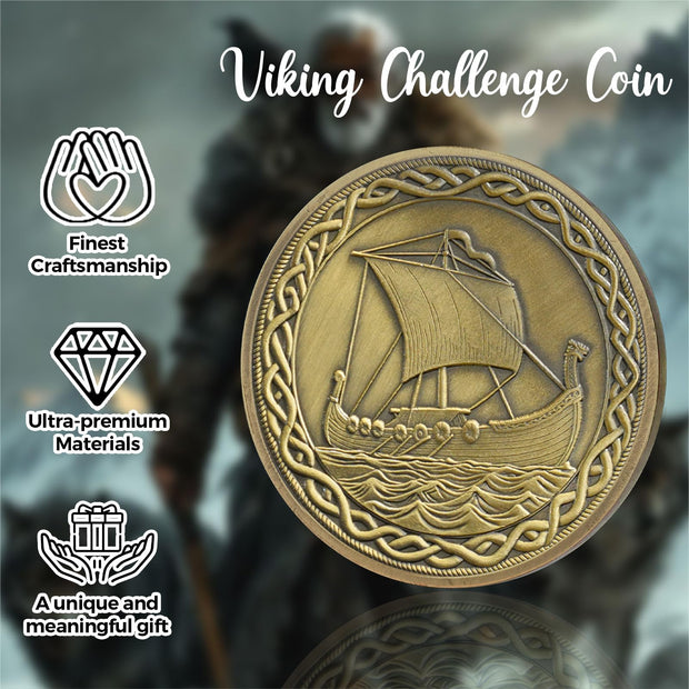 Viking Odin  Longship Coin