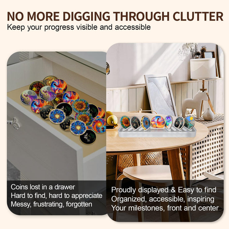 AA Chip Holder Display Case Holds 11 Sobriety Coin