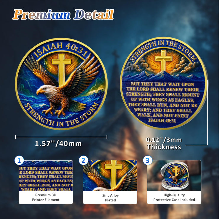 Wings Like Eagles Christian Challenge Coin