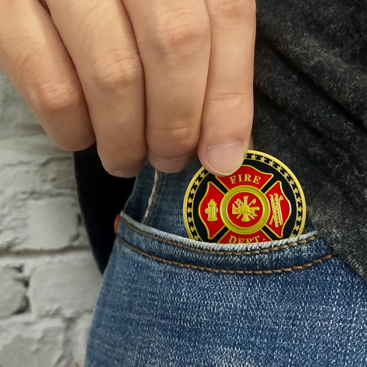 Firefighter Helmet Challenge Coin