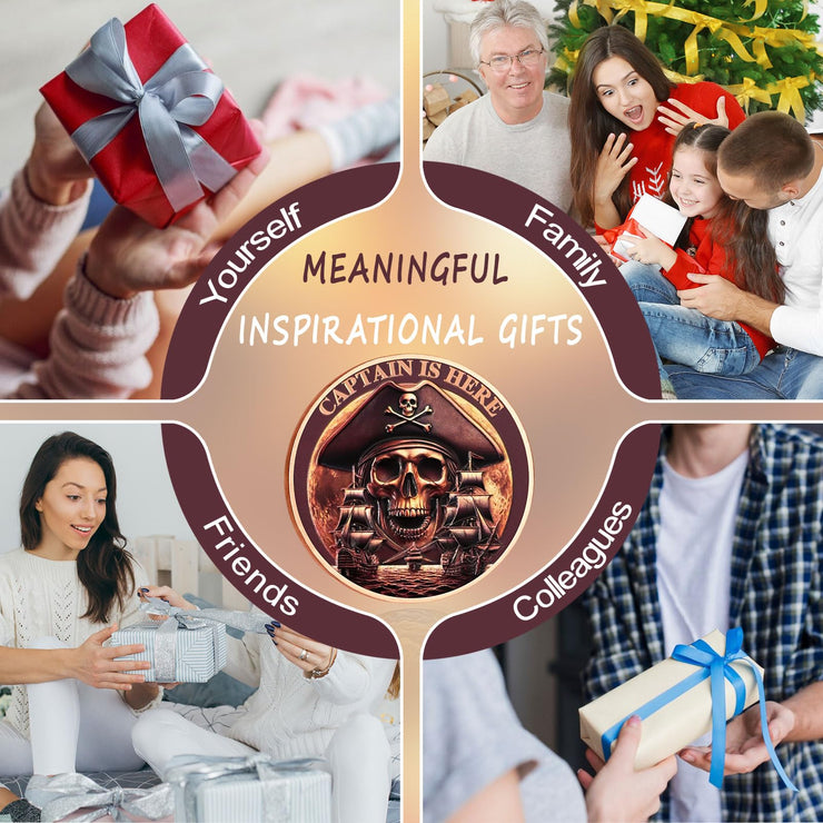 Pirate Coin Let's Pillage Till Dawn Skull Challenge Coins