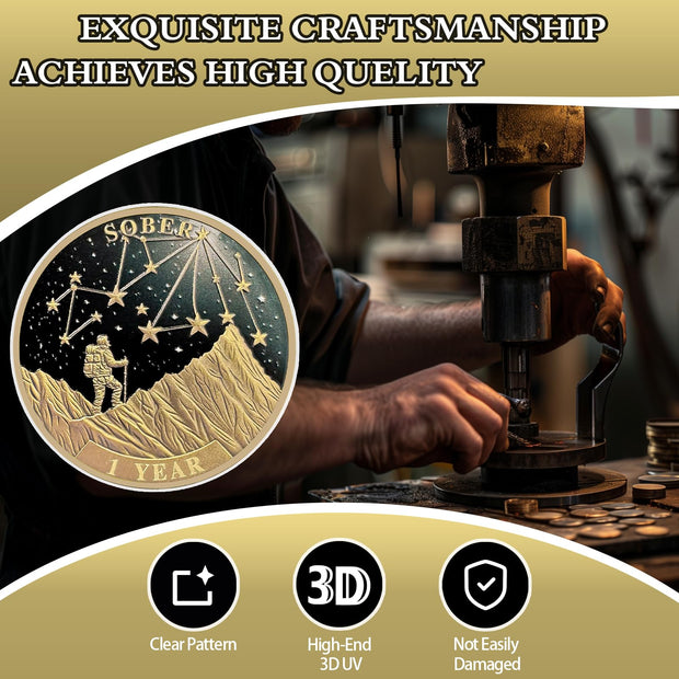 Under The Stars Pathfinder Explore Hope 1-10 Year Sobriety Coin