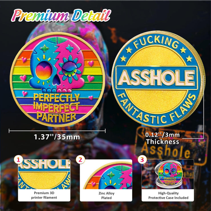 Colorful Skull Official Asshole Coin