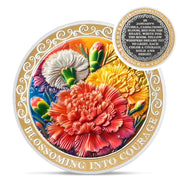 Pretty January Birth Flower Sobriety Coin