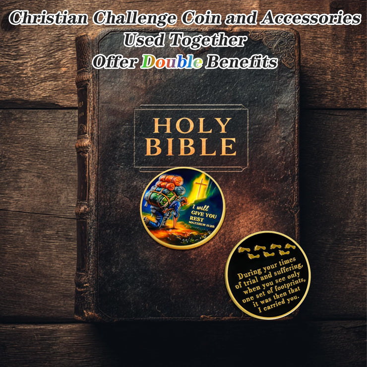 I Will Give You Rest Christian Challenge Coin