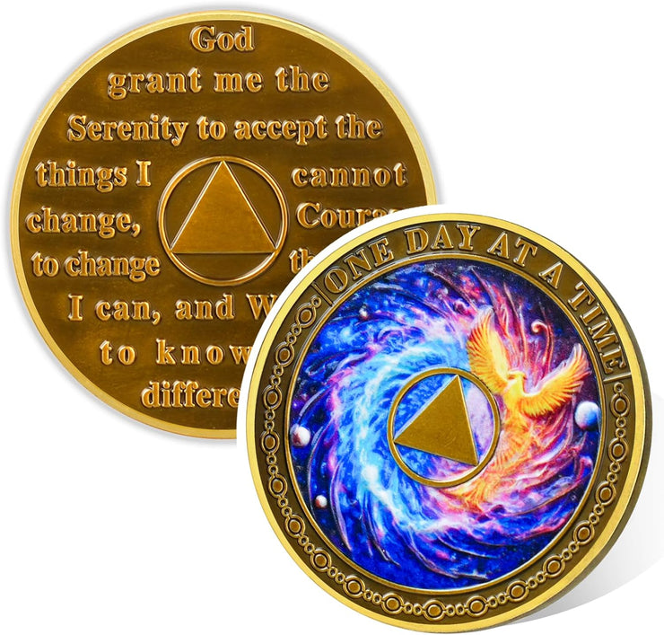 Personalized Phoenix Rebirth Sobriety Coin