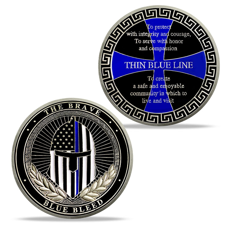 Law Enforcement Officers Thin Blue Line Police Challenge Coin