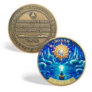 Sun and Snow Sobriety Coin