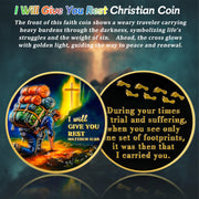 I Will Give You Rest Christian Challenge Coin