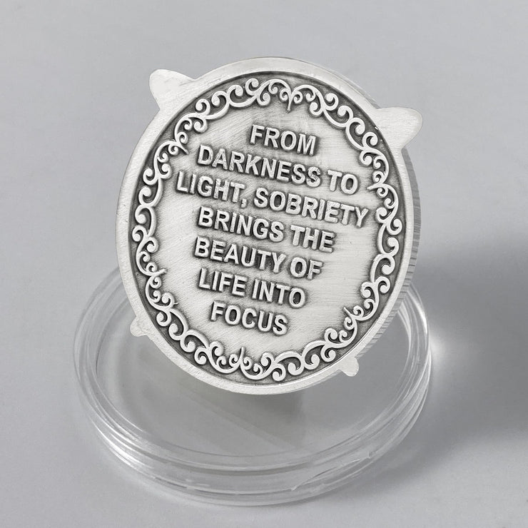 Original Darkness to Light Butterfly Sobriety Coin