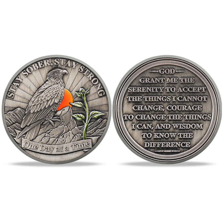 Hope Eagle Celebrating Recovery and Personal Growth Sobriety Coin