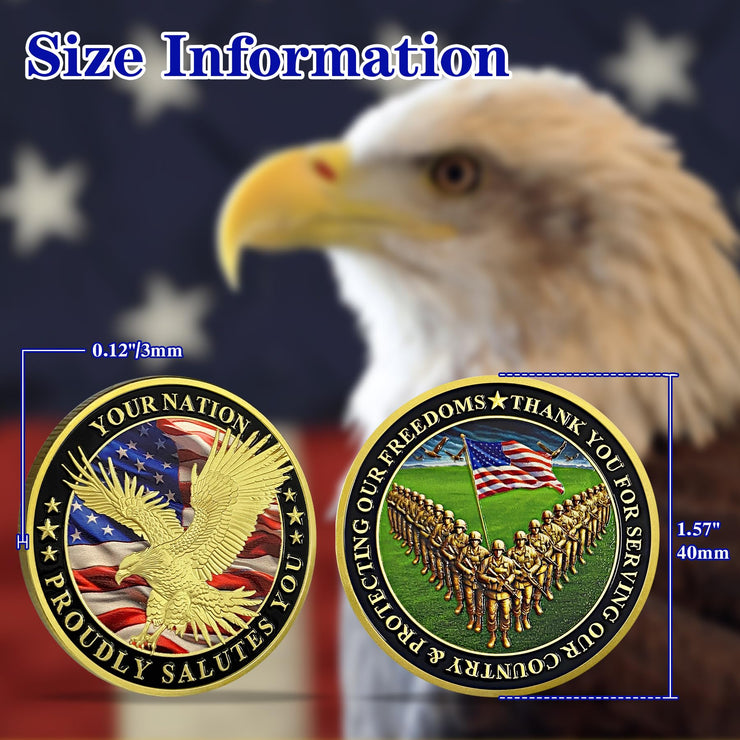 Your Nation Proudly Salutes You Military Veterans Challenge Coin