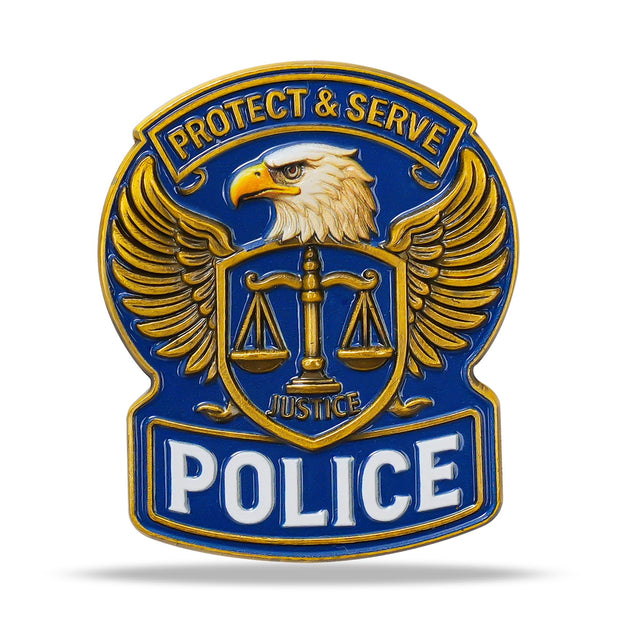 US Police Challenge Coin Scales of Justice-Isaiah 1:17 Bible Verse
