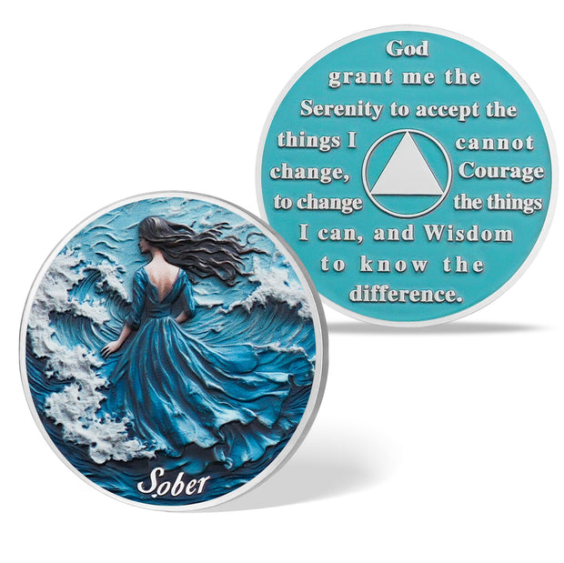 Sea Wave Women’s Sobriety Coin