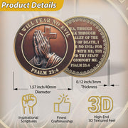 I Will Fear No Evil The Lords Prayer Christian Challenge Coin