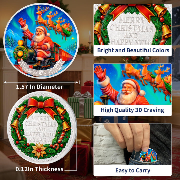 Santa Claus Train Tour Christmas Commemorative Coin