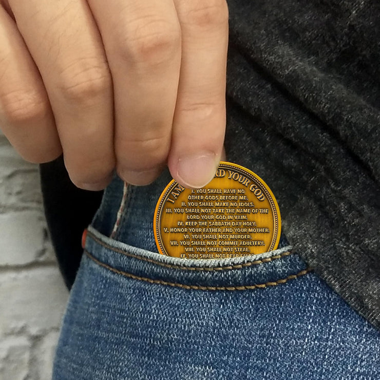 I Am The Lord Your God Ten Commandments Christian Challenge Coin