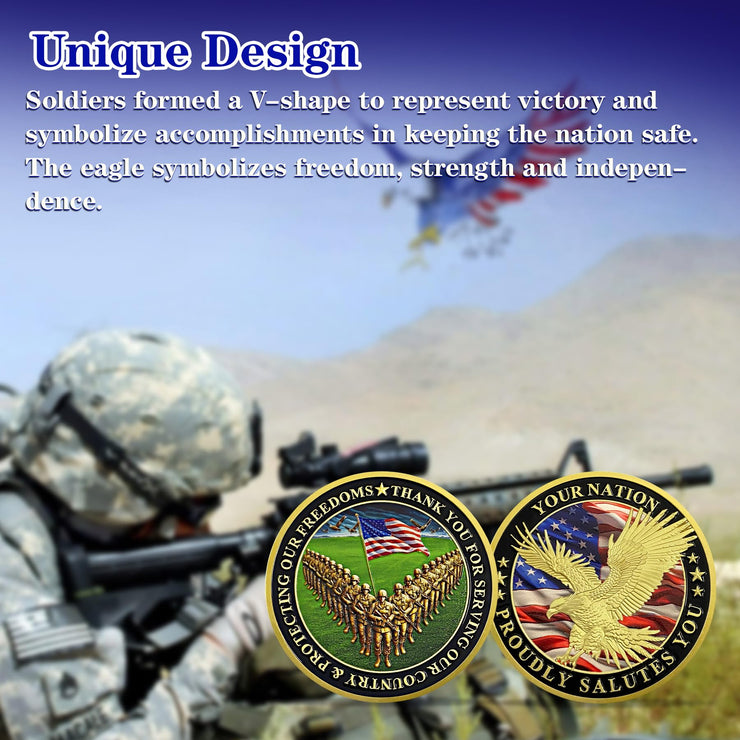 Your Nation Proudly Salutes You Military Veterans Challenge Coin