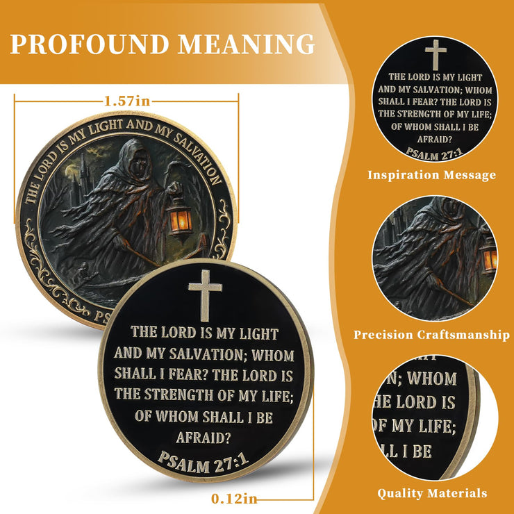 The Lord is My Light Christian Challenge Coin